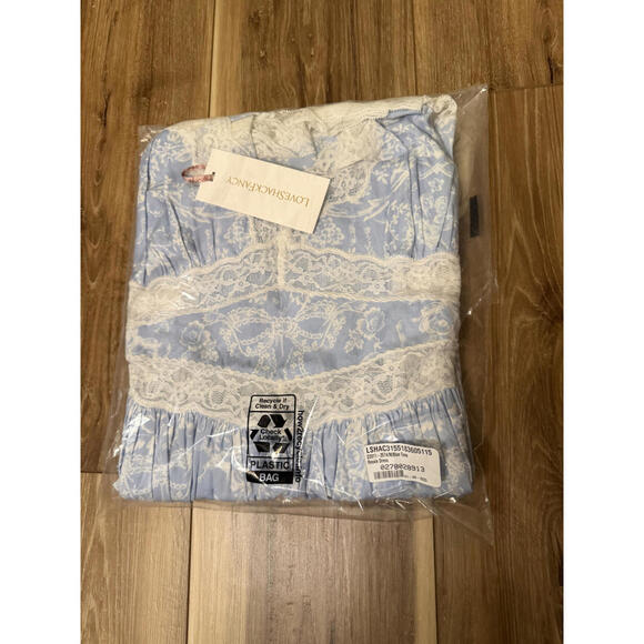 NWT! LoveShackFancy Ressie Dress Light Blue Lace Size Medium - Picture 6 of 6